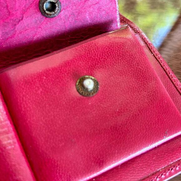 Vintage Embossed Red Leather Wallet – Aztec Calendar & Egyptian Sphinx Design - Picture 6 of 13